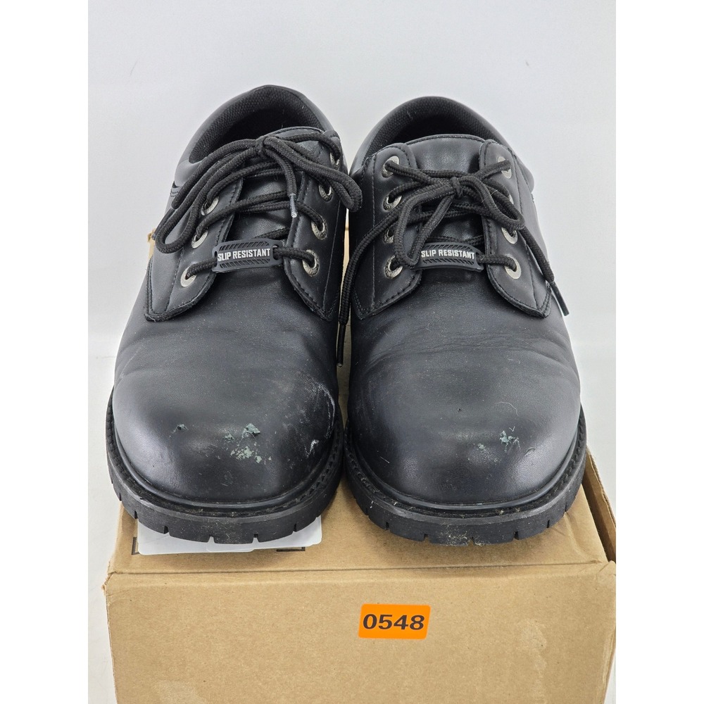 Skechers Work Shoes Mens 12 Black Relaxed Fit Memory Foam Slip Resistant - Good